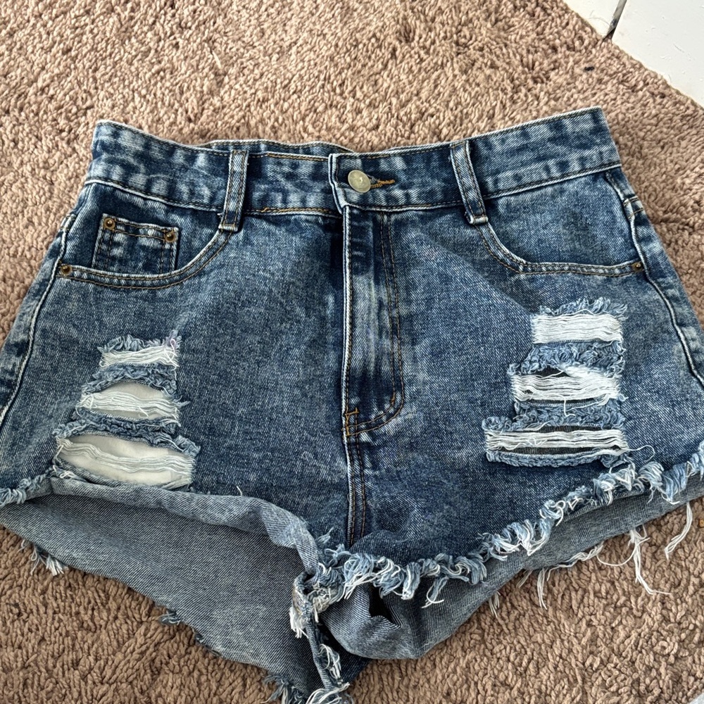 Denim Distressed Women Shorts